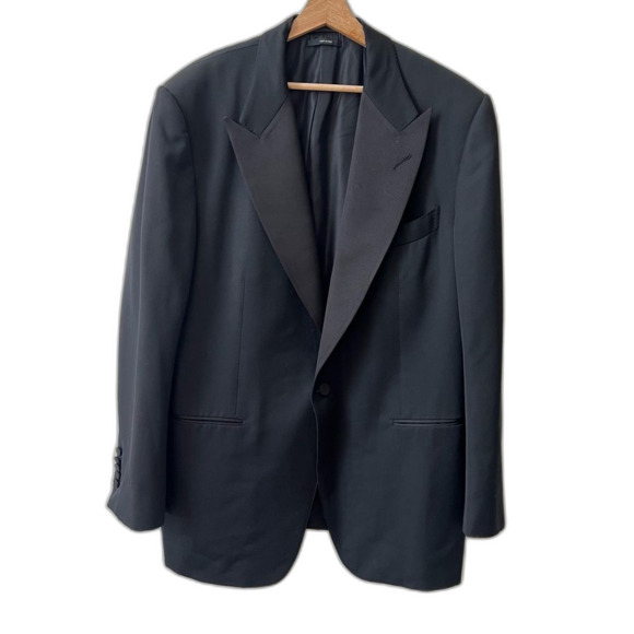 Tom Ford Mens wool mohair tuxedo Black blazer Made in Italy Size 56 R - Picture 3 of 10